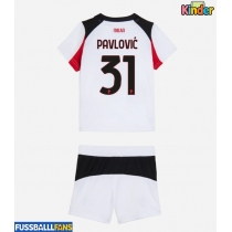 AC Milan Strahinja Pavlovic #31 Auswärts Trikotsatz Kinder 2025-26 Kurzarm (+ Kurze Hosen)